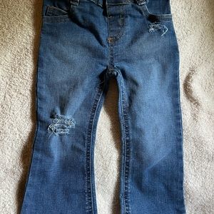 Flare jeans hand distressed